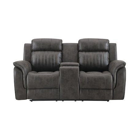 Global Furniture Usa Transitional Badlands U8517 Grey Console Reclining Loveseat 3286